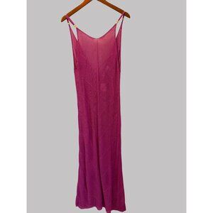New! Free People FP Beach Pink Knit Maxi Dress With Beaded Straps - Med